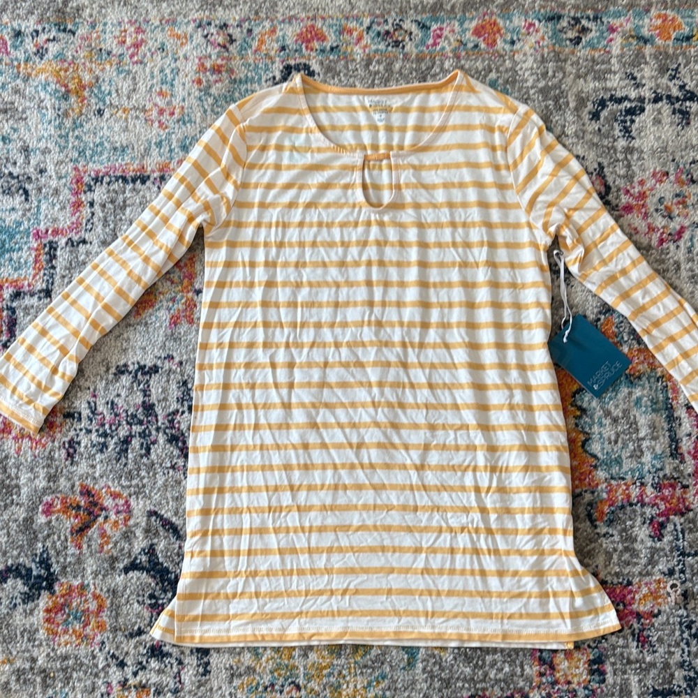 Market & Spruce Yellow Striped Tunic
